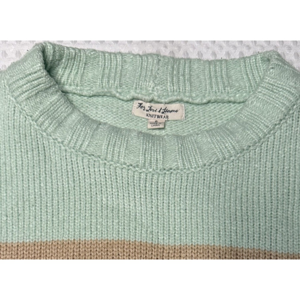 For Love & Lemons Hailey Striped Sweater SM Multicolor Knitwear Pullover Pastel - Picture 4 of 9